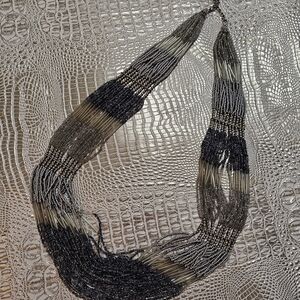 Elegant Black and Silver Beaded Necklace